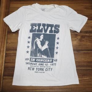 Elvis White Unisex Tee "In Concert 1972 New York City" - Size Small